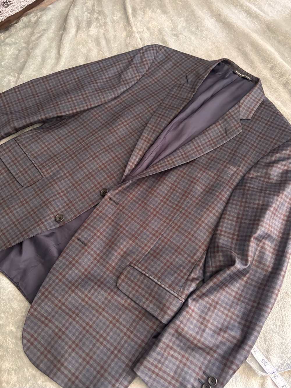 Men's Plaid Sport Coat - Blue & Brown